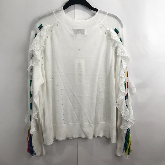 NEW Wildfox Diez Ruffle tassel sweater - Picture 4 of 5